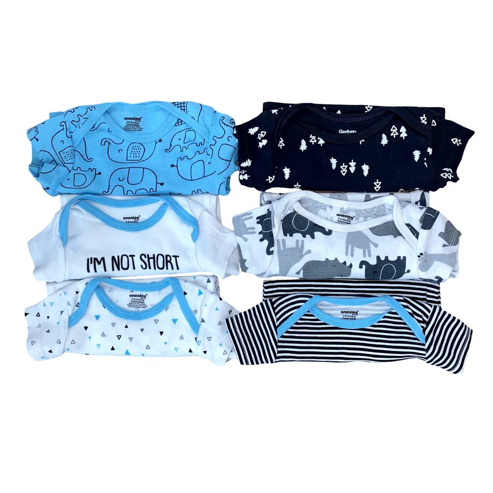 6 Newborn short-sleeve Onesies bodysuits for Boys